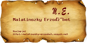 Malatinszky Erzsébet névjegykártya