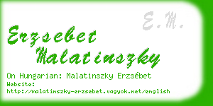 erzsebet malatinszky business card